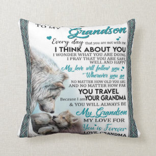 Personalized Letter To My Grandson Throw Pillow