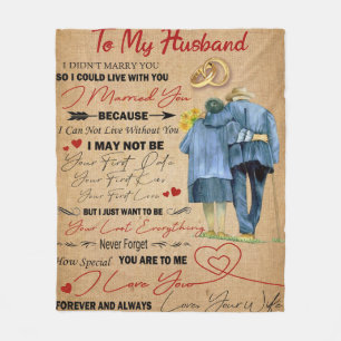 Personalized Letter To My Husband Fleece Blanket