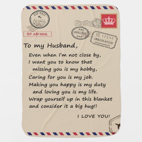 Personalized Letter To My Husband From Wife Baby Blanket
