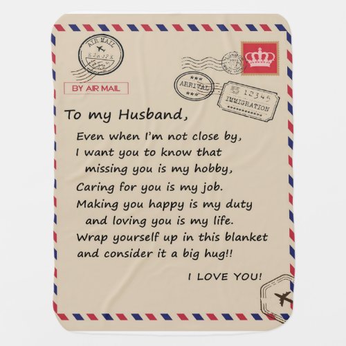 Personalized Letter To My Husband From Wife Blanke Baby Blanket