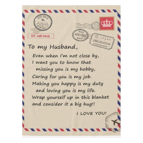 Personalized Letter To My Husband From Wife Blanke Tablecloth