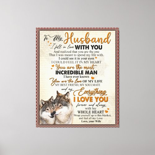 Personalized Letter To My Husband From Wife Canvas Print