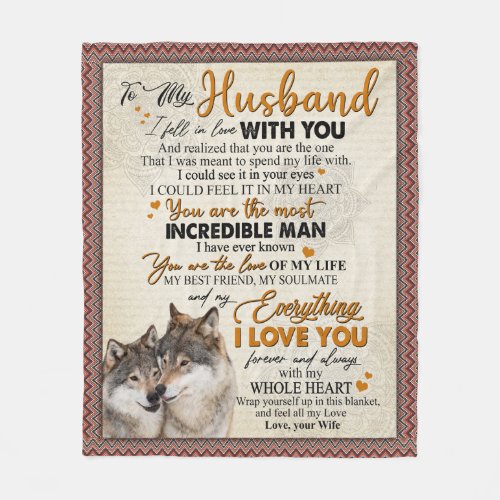 Personalized Letter To My Husband From Wife Fleece Blanket