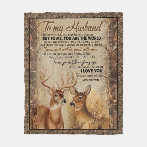 Personalized Letter To My Husband From Wife Gift Fleece Blanket