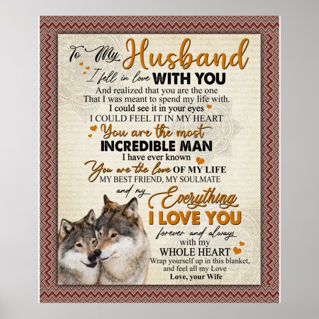 Personalized Letter To My Husband From Wife Poster (Front)