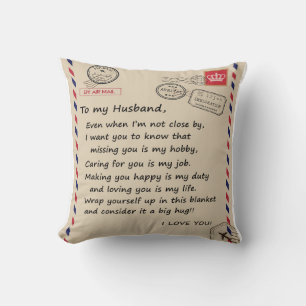 Personalized Letter To My Husband From Wife Throw Pillow