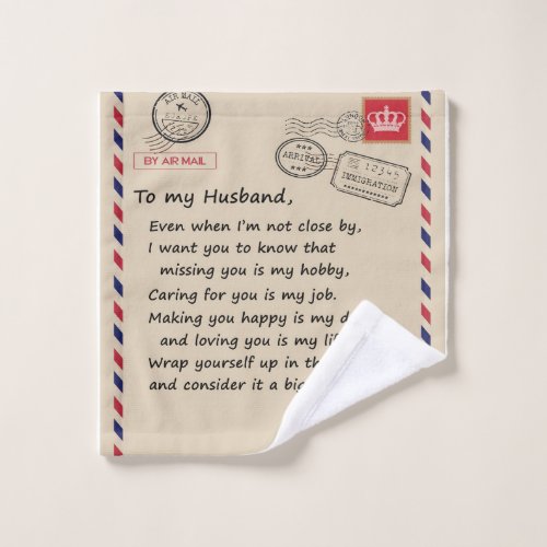 Personalized Letter To My Husband From Wife Wash Cloth
