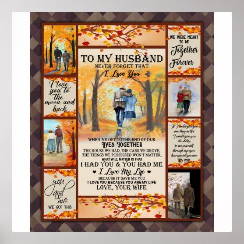 Personalized Letter To My Husband Love Husband Poster