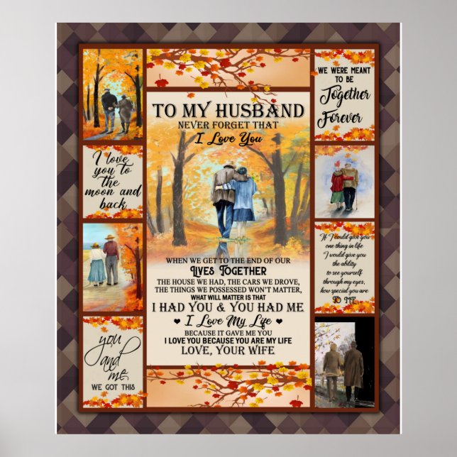 Personalized Letter To My Husband Valentine Days Poster (Front)