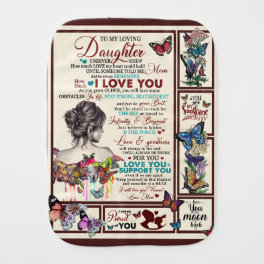 Personalized Letter To My Loving Daughter Baby Burp Cloth