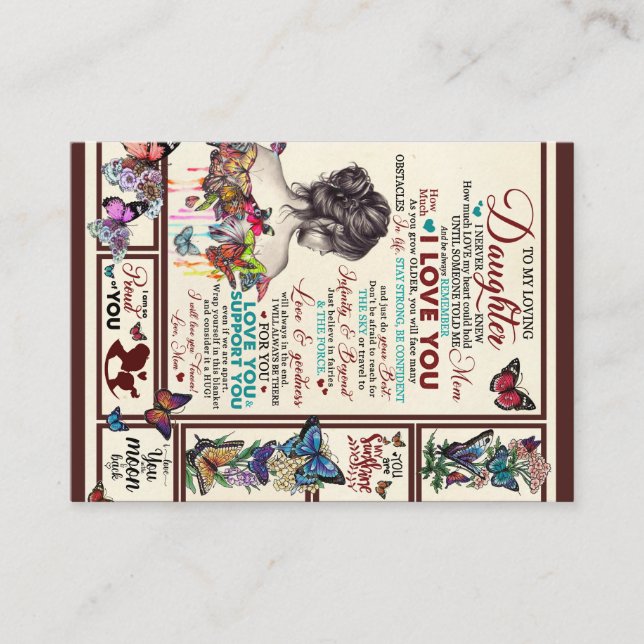 Personalized Letter To My Loving Daughter Business Card (Front)