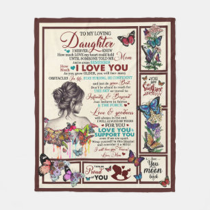 Personalized Letter To My Loving Daughter, Daughte Fleece Blanket