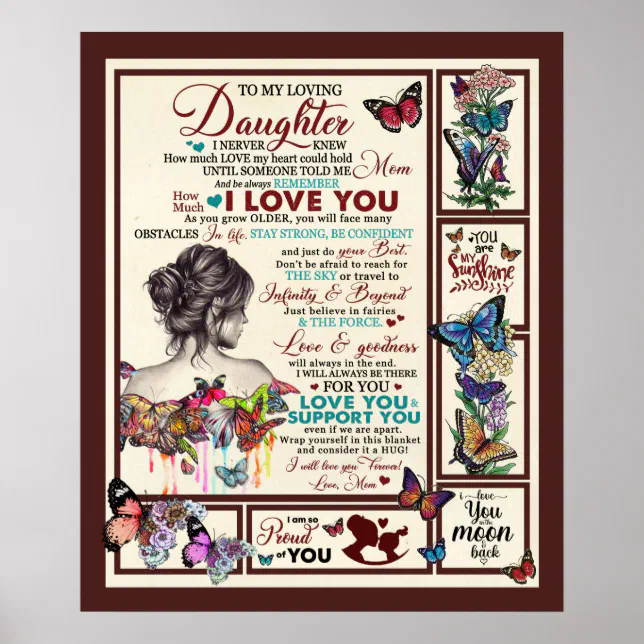 Personalized Letter To My Loving Daughter Poster | Zazzle