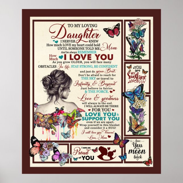 Personalized Letter To My Loving Daughter Poster (Front)