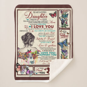 Personalized Letter To My Loving Daughter Sherpa Blanket
