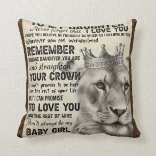 Personalized Letter To My Loving Daughter Throw Pillow