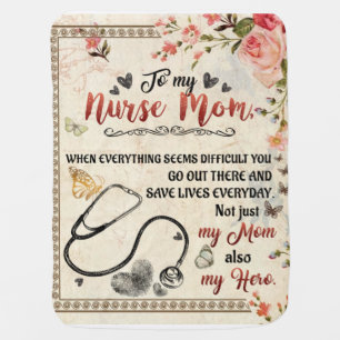 Personalized Letter To My Nurse Mom Baby Blanket
