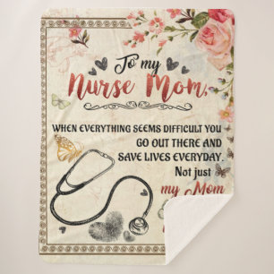 Personalized Letter To My Nurse Mom Sherpa Blanket