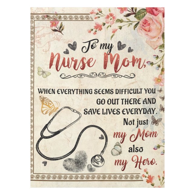 Personalized Letter To My Nurse Mom Tablecloth (Front)