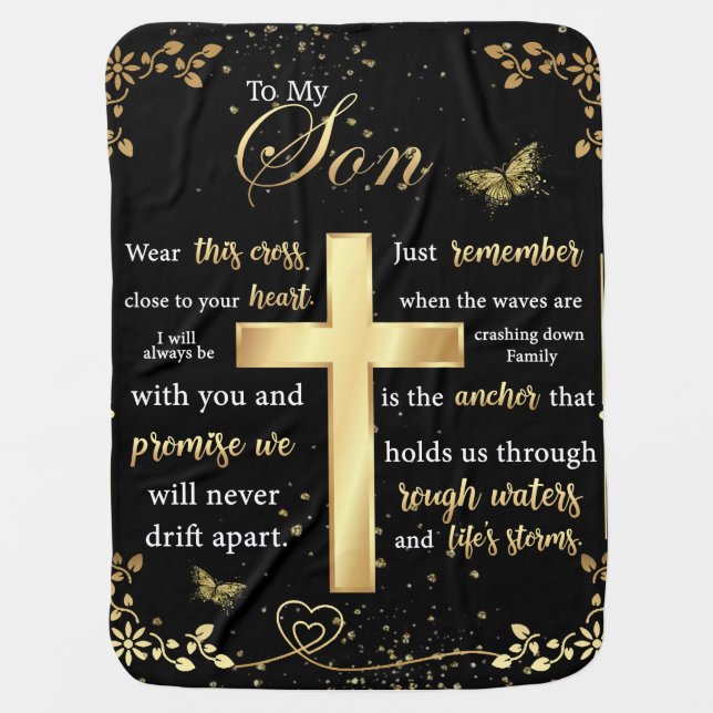 Personalized Letter To My Son Baby Blanket (Front)