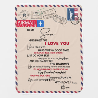 Personalized Letter To My Son Baby Blanket