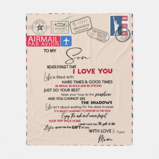 Personalized Letter To My Son Fleece Blanket