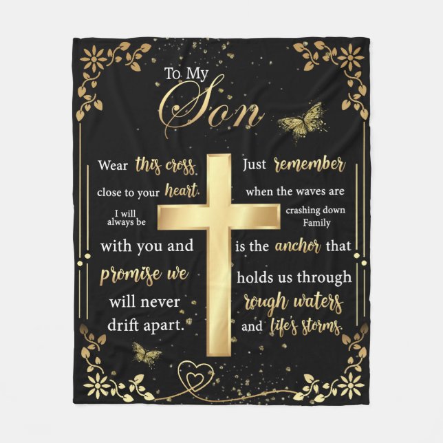 Personalized Letter To My Son Fleece Blanket (Front)