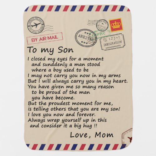 Personalized Letter To My Son From Dad Baby Blanket