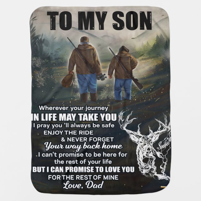 Personalized Letter To My Son From Dad Baby Blanket (Front)