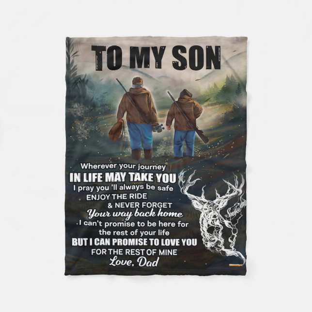 Personalized Letter To My Son From Dad Blanket, (Front)