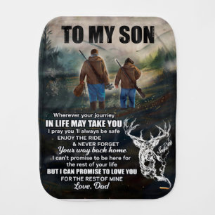 Personalized Letter To My Son From Dad Blanket, Baby Burp Cloth