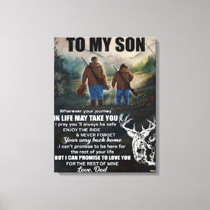 Personalized Letter To My Son From Dad Blanket, Canvas Print