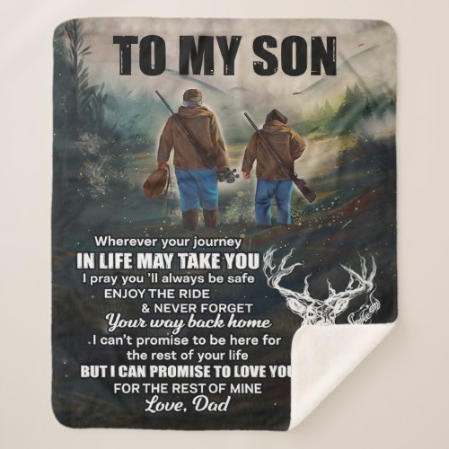 Personalized Letter To My Son From Dad Blanket Sherpa Blanket