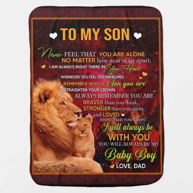 Personalized Letter To My Son From Dad Blanket, So Baby Blanket (Front)