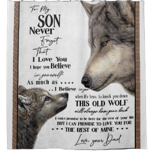 Personalized Letter To My Son From Dad Shower Curtain