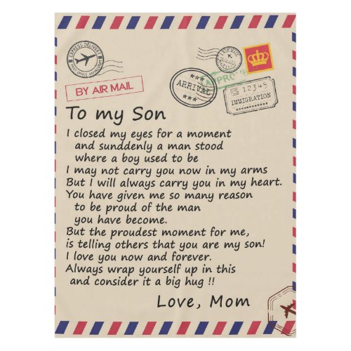 Personalized Letter To My Son From Dad Tablecloth