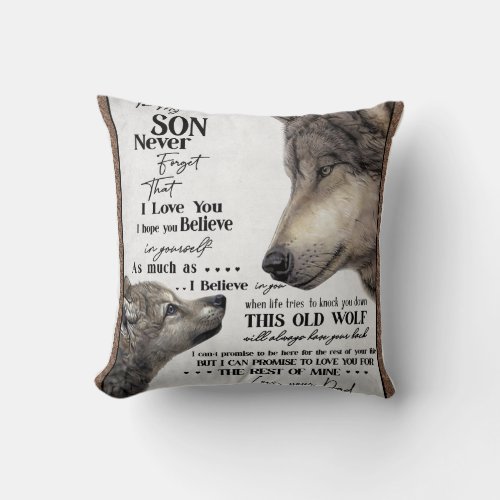 Personalized Letter To My Son From Dad Throw Pillow