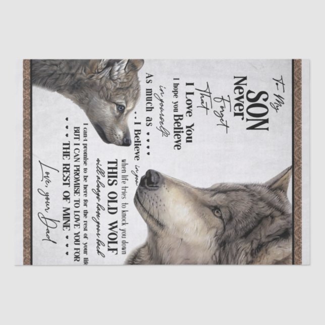 Personalized Letter To My Son From Dad Tissue Paper (Front)