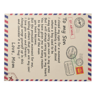 Personalized Letter To My Son From Mom, Air Mail Notepad