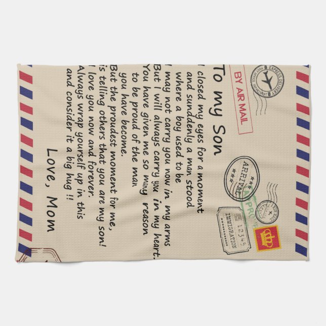 Personalized Letter To My Son From Mom Kitchen Towel (Horizontal)