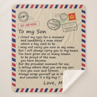 Personalized Letter To My Son From Mom Sherpa Blanket