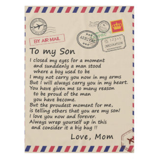 Personalized Letter To My Son From Mom Tablecloth