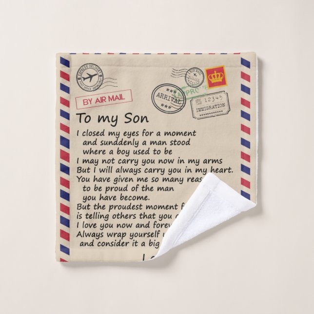 Personalized Letter To My Son From Mom Wash Cloth (Wash Cloth)