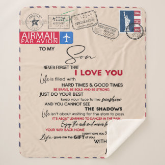 Personalized Letter To My Son, Idea Son Birthday Sherpa Blanket