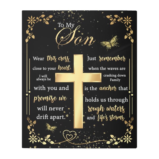 Personalized Letter To My Son Metal Print (Front)