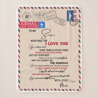 Personalized Letter To My Son Sherpa Blanket