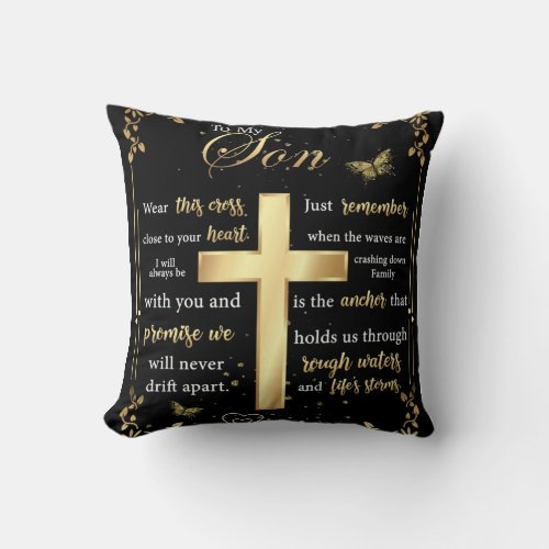 Personalized Letter To My Son Throw Pillow