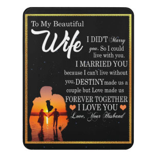 Personalized Letter To My Wife, Couple Valentine Door Sign