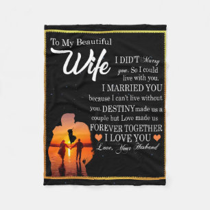 Personalized Letter To My Wife, Couple Valentine Fleece Blanket