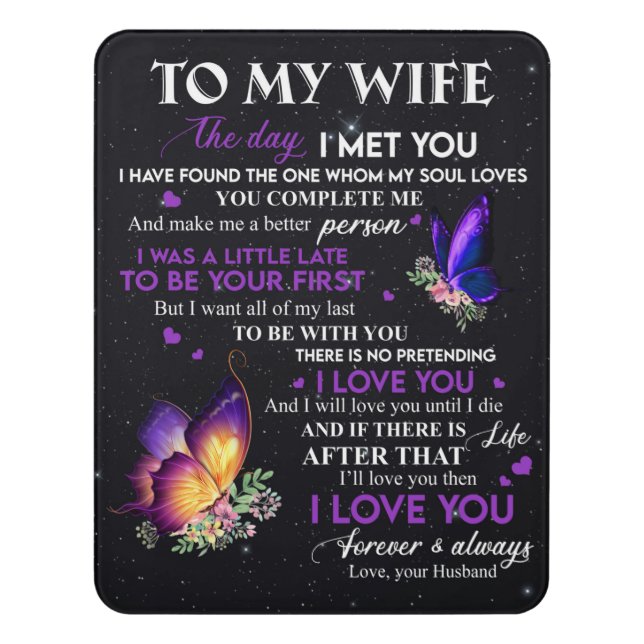 Personalized Letter To My Wife, Door Sign (Contemporary Vert)